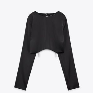NWT zara satin effect rhinestone top